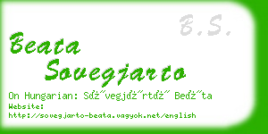 beata sovegjarto business card